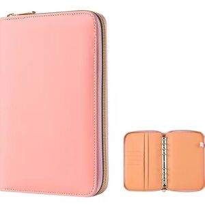 Pink Zippered Planner Organizer A6/ Personal sized 6 Ring Budget Binder
